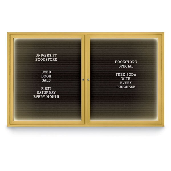 United Visual Products Indoor Enclosed Combo Board, 42"x32", Black Frame/Black Porc & Black UVCB4232B-BLKPORC-BLACK - main
